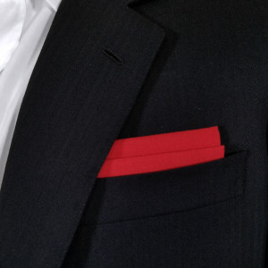 Red 100% Cotton Double Fold Flat Top Pre-Folded Pocket Square Insert Red 100% Cotton Double Fold Flat Top Pre-Folded Pocket Square Insert