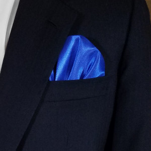 Royal Blue Satin Pre-Folded Pocket Square Insert Royal Blue Satin Pre-Folded Pocket Square Insert