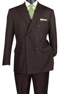 Vinci Double-Breasted Suit with Hidden Adjustable Waist - Brown Vinci Double-Breasted Suit with Hidden Adjustable Waist - Brown