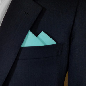 Aqua 100% Cotton Pre-Folded Pocket Square Handkerchief Insert - 2 Point Aqua 100% Cotton Pre-Folded Pocket Square Handkerchief Insert - 2 Point