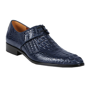 Los Altos Genuine Caiman Hornback Dress Shoe - Navy Blue