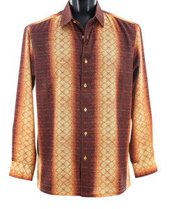 Bassiri Long Sleeve Camp Shirt - Marigold Netted Shadow Design