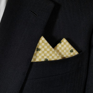 St. Patrick's Day Tiny Shamrocks Pre-Folded Pocket Square Handkerchief Insert