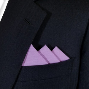 Light Purple 100% Cotton Pre-Folded Pocket Square Handkerchief Insert 3 Point