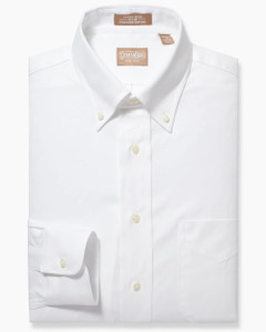 Clearance: Gitman Bros. 100% White Pinpoint Cotton Button-Down Shirt