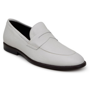 Belvedere Genuine Deer Skin Penny Dress Loafer - White