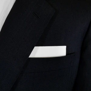 White 100% Cotton Single Fold Flat Top Pre-Folded Pocket Square Insert