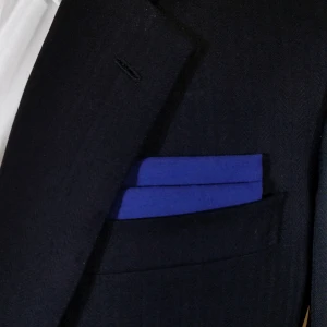 Royal Blue 100% Cotton Double Fold Flat Top Pre-Folded Pocket Square Insert