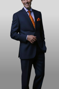 Barocci Super 150's Wool Classic Italian Suit - Pleated Slacks - Midnight Navy