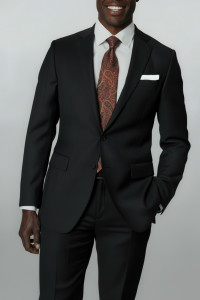 Barocci Super 150's Wool Modern Trim Fit Italian Suit - Black