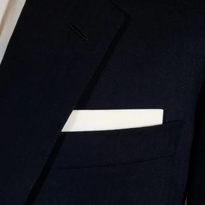 Light Ivory 100% Cotton Single Fold Flat Top Pre-Folded Pocket Square Insert