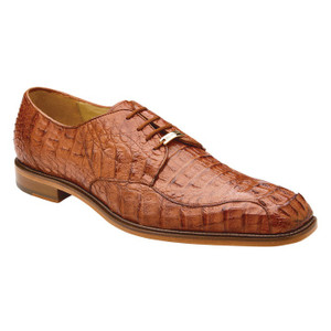 Belvedere 100% Genuine Hornback Classic Dress Tie Shoe - Cognac