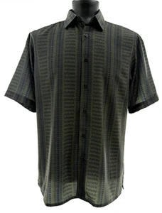 Bassiri Short Sleeve Camp Shirt - Arrow Design in Olive