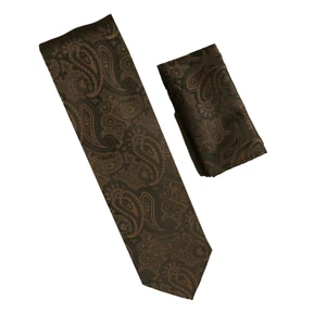 Antonia 100% Silk Tie - Brown Paisley
