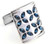 Blue Faceted Swarovski® Crystal Flower Cufflinks (V-CF-C805BL)