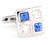 Four Square Blue & Diamond Crystals Cufflinks (V-CF-C61385BLW-S) Four Square Blue & Diamond Crystals Cufflinks (V-CF-C61385BLW-S)
