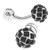 Black Swarovski® Crystal Ball Cufflinks (V-CF-C902B) Black Swarovski® Crystal Ball Cufflinks (V-CF-C902B)