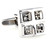 Four Square Smoke Grey Crystals Cufflinks (V-CF-C61385SM-S)