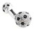 Small Silver with Black Swarovski® Crystals Dual Ball Cufflinks (V-CF-C509B-S)