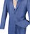 Vinci 2-Button with Flat Front Slacks Blue Glenplaid Suit