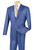 Vinci 2-Button with Flat Front Slacks Blue Glenplaid Suit