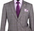 Vinci 2-Button with Flat Front Slacks Grey & Lavender Glenplaid Suit