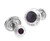 Double Purple Cat's Eye Stone Ornate Bar Cufflinks (V-CF-G61743PR-S)
