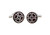 Carved Rosewood Insert Stainless Steel Cufflinks (V-CF-W230045SS) Carved Rosewood Insert Stainless Steel Cufflinks (V-CF-W230045SS)