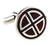 Carved Rosewood Insert Stainless Steel Cufflinks (V-CF-W230045SS) Carved Rosewood Insert Stainless Steel Cufflinks (V-CF-W230045SS)