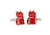 Maneki-neko Good Fortune Cat Red Cufflinks (V-CF-70962R)