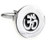 Silver & Black Hindu OM Symbol Cufflinks (V-CF-M70204B-S)