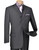 Vinci 3-Button with Vest and Pleated Slacks Suit  - Medium Heather Grey