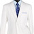 Vinci 2-Button Suit with Hidden Adjustable Waist Flat Front Slacks - White Vinci 2-Button Suit with Hidden Adjustable Waist Flat Front Slacks - White