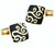 Black with Gold Scroll Design Cufflinks (V-CF-V00-02BG)