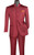 Lucci Banded Collar Fashion Suit - Burgundy