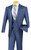Vinci 2-Button Glenplaid with Low Cut Vest Suit - Blue