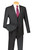Vinci 2-Button Trimmed Black Suit with Vest - Slim Fit