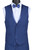 Vinci 2-Button Trimmed Blue Suit with Vest - Slim Fit