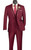 Vinci 2-Button Trimmed Burgundy Suit with Vest - Slim Fit Vinci 2-Button Trimmed Burgundy Suit with Vest - Slim Fit