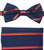 Red Stripe on Navy Pre-Tied Silk Bow Tie Set