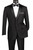 Vinci Classic Black 2-Button Tuxedo - Flat Front Slacks