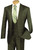 Vinci 2-Button Olive Glenplaid Suit with Low-Cut Vest