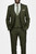 Vinci 2-Button Olive Glenplaid Suit with Low-Cut Vest