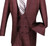 Vinci 2-Button Burgundy Glenplaid Suit with Low-Cut Vest