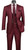 Vinci 2-Button Burgundy Glenplaid Suit with Low-Cut Vest