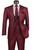 Vinci 2-Button Burgundy Glenplaid Suit with Low-Cut Vest