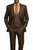 Vinci 2-Button Chestnut Brown Glenplaid Suit with Low-Cut Vest