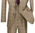 Vinci 2-Button Camel Tan Glenplaid Suit with Low-Cut Vest