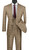 Vinci 2-Button Camel Tan Glenplaid Suit with Low-Cut Vest
