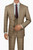 Vinci 2-Button Camel Tan Glenplaid Suit with Low-Cut Vest